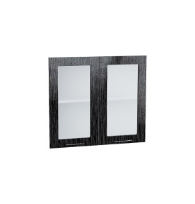 Комплект фасадов Валерия-М со стеклом для каркаса Ф-55 В800, цвет: Черный металлик дождь