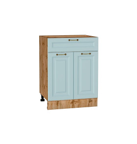 Шкаф нижний с 2-мя дверцами и ящиком Ницца, цвет: Голубой