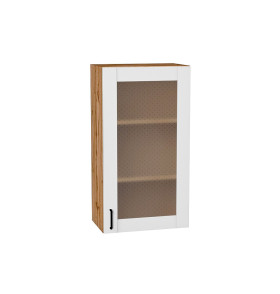 Шкаф верхний с 1-ой остекленной дверцей Лофт, цвет: Super White