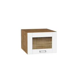 Шкаф верхний горизонтальный остекленный глубокий Лофт, цвет: White Silk