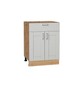 Шкаф нижний с 2-мя дверцами и ящиком Лофт, цвет: Grey Silk