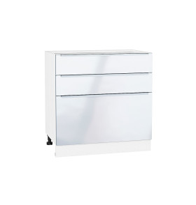 Шкаф нижний с 3-мя ящиками Фьюжн, цвет: Angel