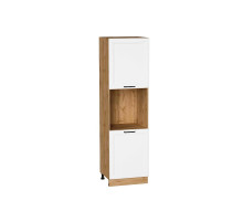 Шкаф пенал с 2-мя дверцами под технику Нео, цвет: White Silk