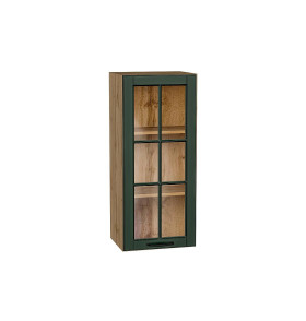 Шкаф верхний с 1-ой остекленной дверцей Дублин, цвет: Special Green