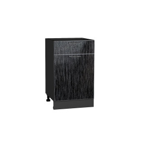 Шкаф нижний с 1-ой дверцей и ящиком Валерия-М, цвет: Черный металлик дождь