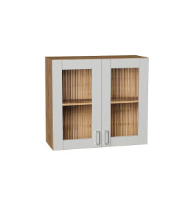 Шкаф верхний с 2-мя остекленными дверцами Лофт, цвет: Grey Silk