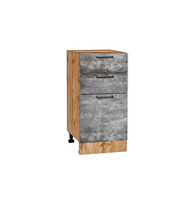 Шкаф нижний с 3-мя ящиками Флэт, цвет: Temple Stone 2S