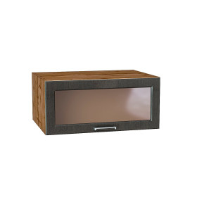 Шкаф верхний горизонтальный остекленный глубокий Прага, цвет: Венге премиум