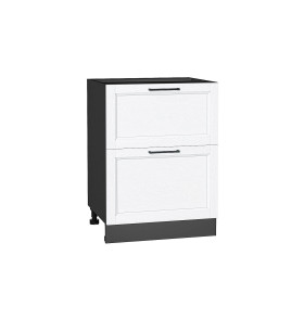 Шкаф нижний с 2-мя ящиками Сканди, цвет: White Silkwood