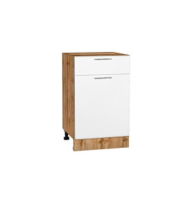 Шкаф нижний с 1-ой дверцей и ящиком Валерия-М, цвет: Белый металлик