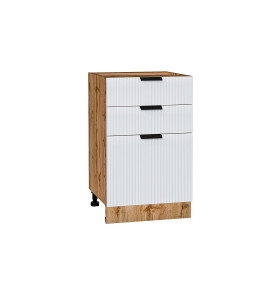 Шкаф нижний с 3-мя ящиками Евро Лайн, цвет: Белый