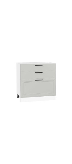 Шкаф нижний с 3-мя ящиками Нео, цвет: Grey Silk | ПЭТ, Grey Silk