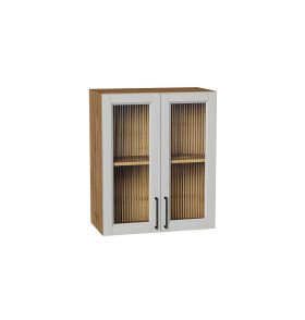 Шкаф верхний с 2-мя остекленными дверцами Сканди, цвет: Grey Silkwood