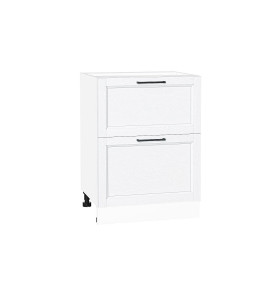 Шкаф нижний с 2-мя ящиками Сканди, цвет: White Silkwood