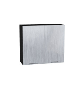 Шкаф верхний с 2-мя дверцами Валерия-М, цвет: Серый металлик дождь светлый