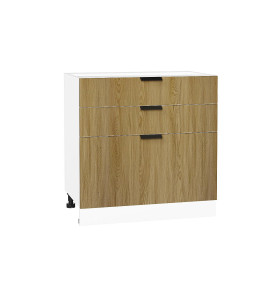 Шкаф нижний с 3-мя ящиками Евро, цвет: Дуб песочный