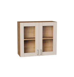 Шкаф верхний с 2-мя остекленными дверцами Лофт, цвет: Cream Silk