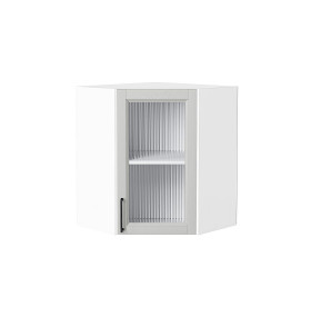 Шкаф верхний угловой остекленный Сканди, цвет: Grey Silkwood