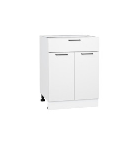 Шкаф нижний с 2-мя дверцами и ящиком Флэт, цвет: White In 2S