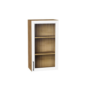 Шкаф верхний с 1-ой остекленной дверцей Сканди, цвет: White Silkwood