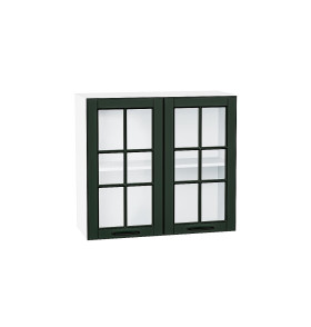 Шкаф верхний с 2-мя остекленными дверцами Дублин, цвет: Special Green