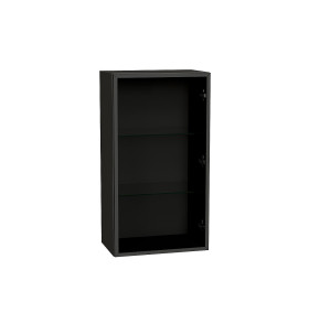 Шкаф верхний с 1-ой остекленной дверцей, цвет: Черный