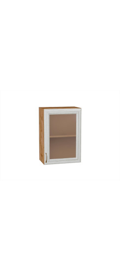 Шкаф верхний с 1-ой остекленной дверцей Шале, цвет: White Dreamline | Эко Шпон — структурный материал с защитным слоем оверлея (Южная Корея). Отличается высокой стойкостью к истиранию и механическим повреждениям. Репродукция натуральных материалов — Super