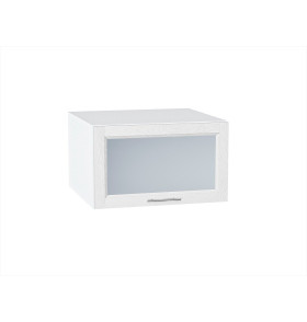 Шкаф верхний горизонтальный остекленный глубокий Сканди, цвет: White Softwood