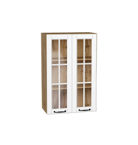 Шкаф верхний с 2-мя остекленными дверцами Дублин, цвет: Special White