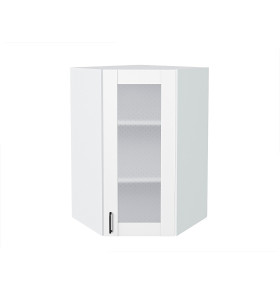 Шкаф верхний угловой остекленный Лофт, цвет: Super White