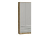 Шкаф двухстворчатый Стиль ШК-803 с ящиками, цвет: Silky Light Grey Шкаф двухстворчатый Стиль ШК-803 с ящиками, цвет: Silky Light Grey