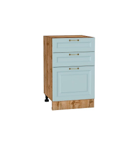 Шкаф нижний с 3-мя ящиками Ницца, цвет: Голубой