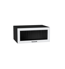 Шкаф верхний горизонтальный остекленный глубокий Барселона, цвет: Белый