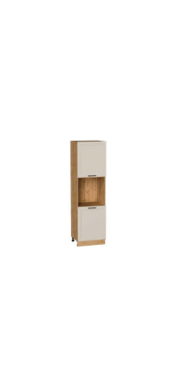 Шкаф пенал с 2-мя дверцами под технику Нео, цвет: Cream Silk | ПЭТ, Cream Silk