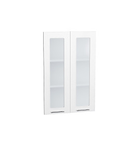 Комплект фасадов Валерия-М со стеклом для каркаса Ф-45Н В609, цвет: Белый металлик