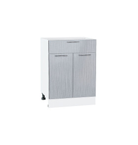 Шкаф нижний с 2-мя дверцами и ящиком Валерия-М, цвет: Серый металлик дождь светлый