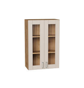 Шкаф верхний с 2-мя остекленными дверцами Лофт, цвет: Cream Silk