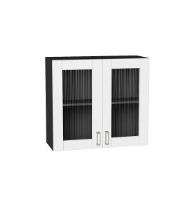 Шкаф верхний с 2-мя остекленными дверцами Лофт, цвет: White Silk