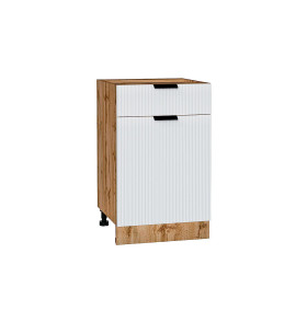 Шкаф нижний с 1-ой дверцей и ящиком Евро Лайн, цвет: Белый