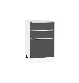 Шкаф нижний с 3-мя ящиками Фьюжн, цвет: Stormy Silk