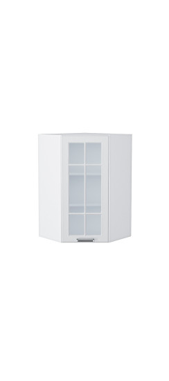 Шкаф верхний угловой остекленный Прага | Белое дерево, Классический стиль