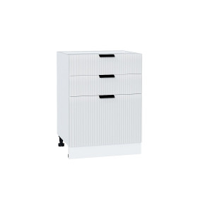 Шкаф нижний с 3-мя ящиками Евро Лайн, цвет: Белый
