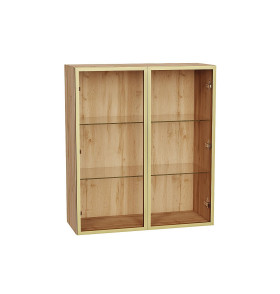 Шкаф верхний с 2-мя остекленными дверцами, цвет: Золотой