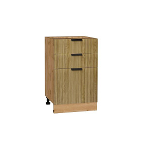 Шкаф нижний с 3-мя ящиками Евро Лайн, цвет: Дуб песочный