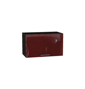 Шкаф верхний горизонтальный глубокий Валерия-М, цвет: Гранатовый металлик