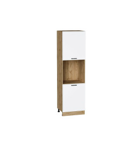 Шкаф пенал с 2-мя дверцами под технику Фрейм, цвет: White Silk