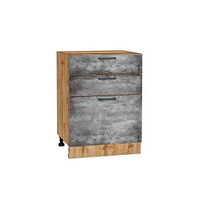 Шкаф нижний с 3-мя ящиками Флэт, цвет: Temple Stone 2S