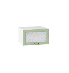 Шкаф верхний горизонтальный остекленный глубокий Ницца, цвет: Дуб оливковый