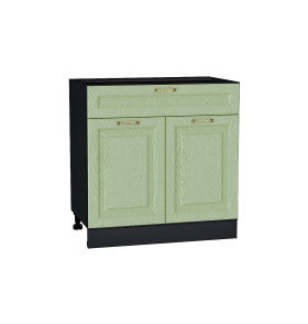 Шкаф нижний с 2-мя дверцами и ящиком Ницца, цвет: Дуб оливковый