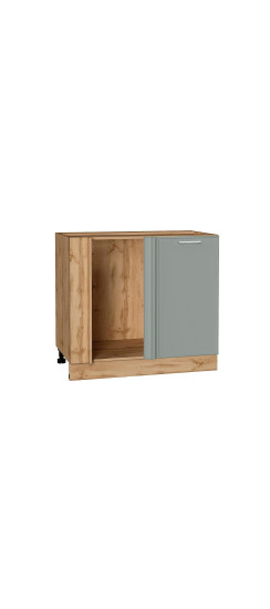 Шкаф нижний угловой Квадро, цвет: Аквамарин | Пленка ПВХ., Аквамарин